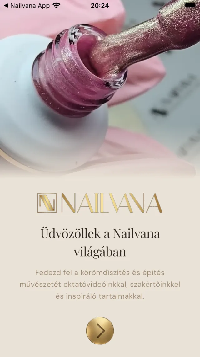 Üdvözlő képernyő csillámos géllakkal